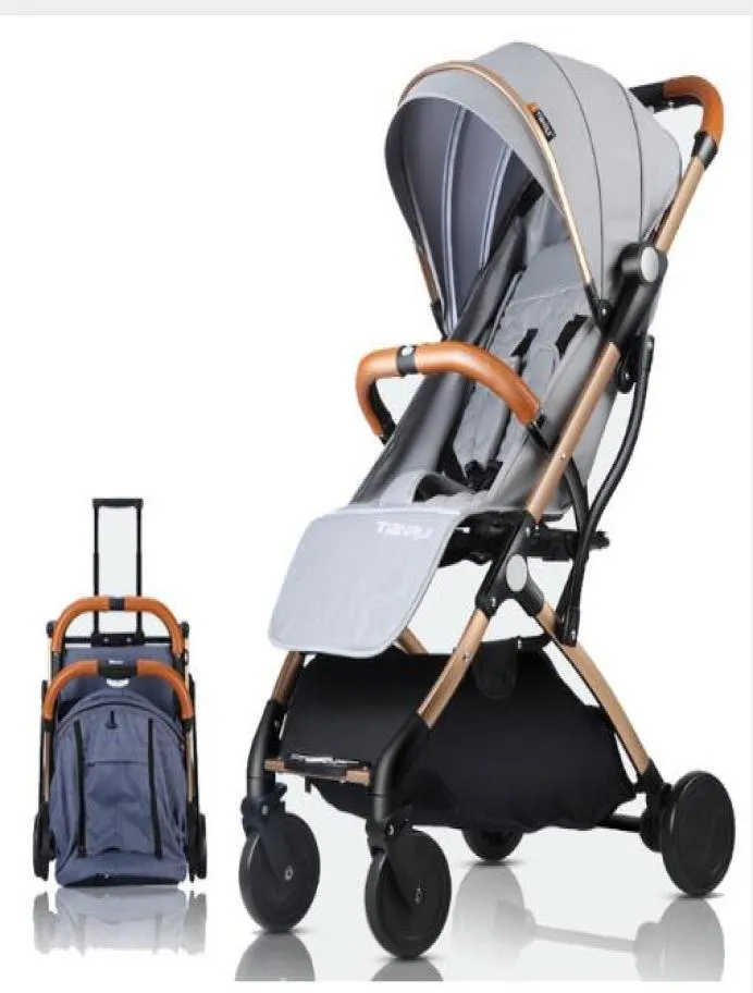 Folding Lightweight Baby Barnvagn för plan Travel Ultralight Baby Carriage PRAMS för barn Nyfödda Puschir6421512