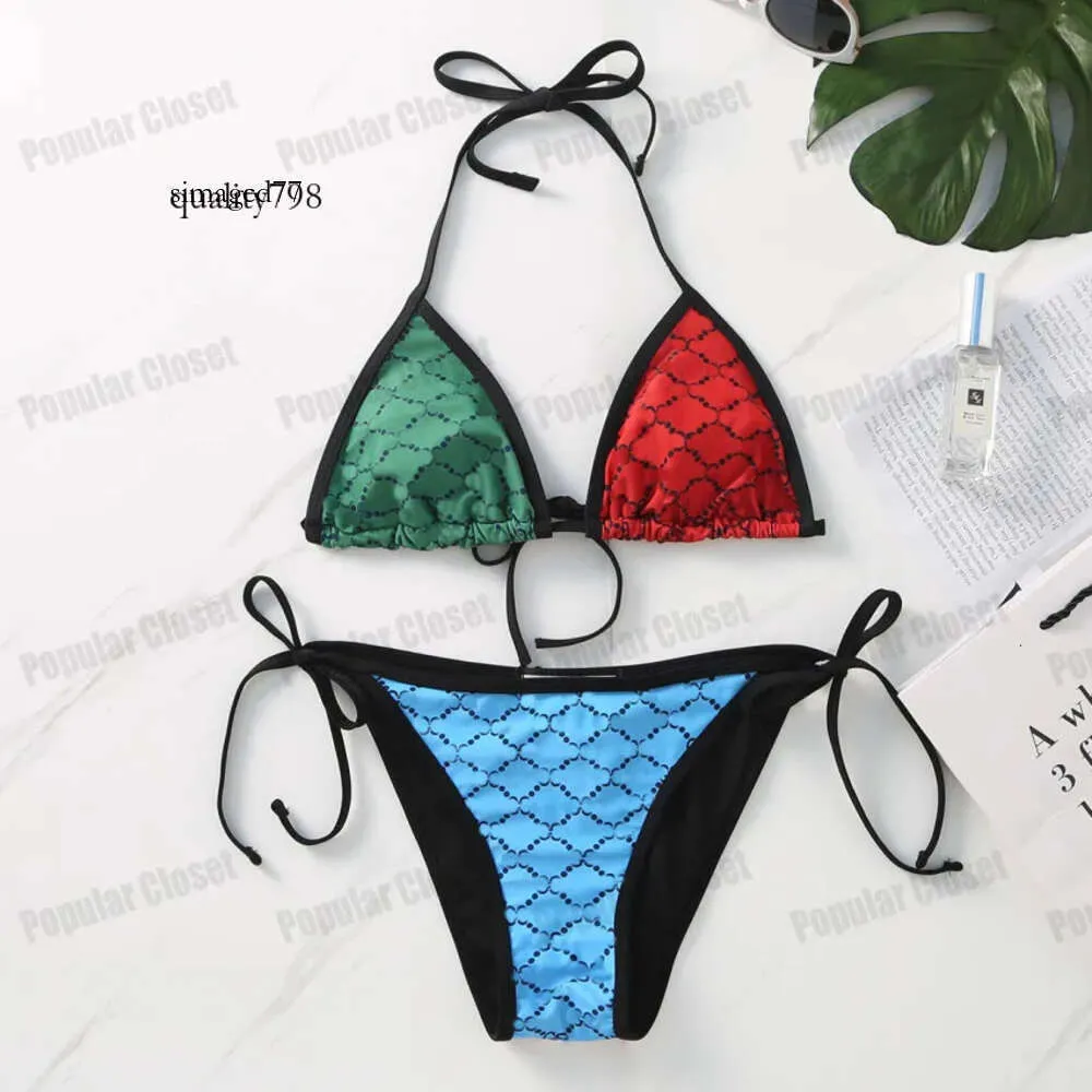 Kvinnor Gglies GU Suit Summer Swimwears Bikini SwimeWear Sexy Gclies Designers Underwear Panties Set Justerable Chest Pad S-XL S