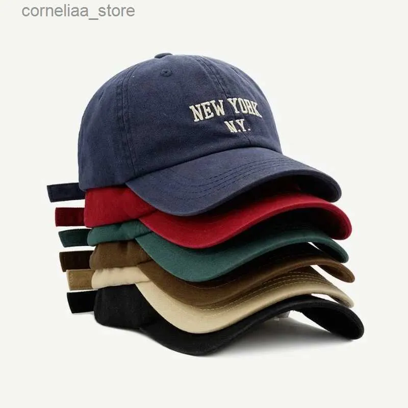 Ball Caps 2023 New Cotton Baseball Hat Suitable for Women Letter Embroidery Hip Hop Button Mens Hat Fashion Truck Driver Sports Unisex Sun HatY240315