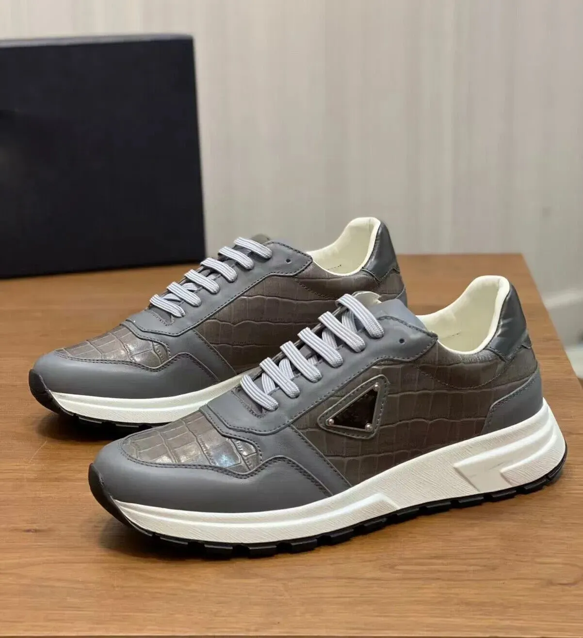 2024 Beroemde casual-stylish prax 1 sneakers schoenen Rehlon geborsteld lederen mannen gebreide stof loper mesh runner trainers man sport outdoor walking skate schoen EU38-46