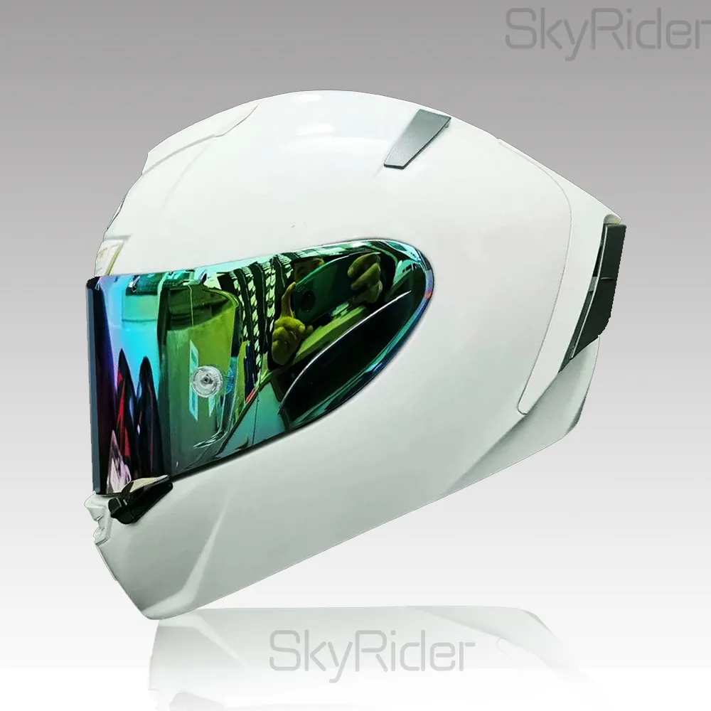 Shoei – casque de moto intégral X14 x-quatorze, blanc brillant, visière anti-buée, pour homme, voiture de course, motocross