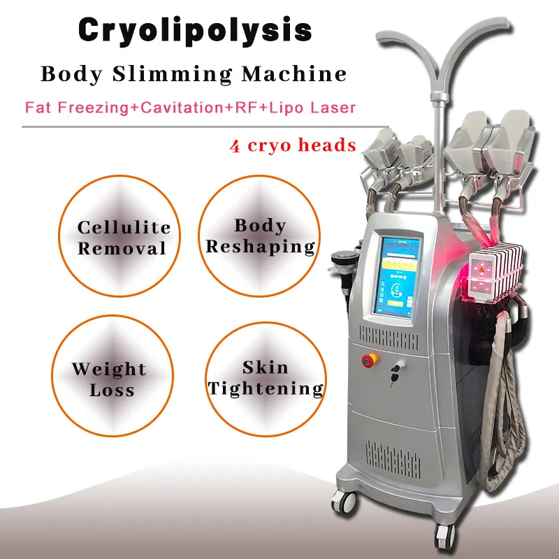 360 Cryolipolysis Body Slimming Equipment Fat Freezing Weight Loss Cellulite Removal Ultrasonic Cavitation 40khz Abdominal Fat-cell Dissolving Vertical Machine