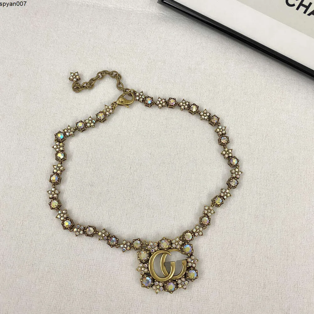 Klassieke ketting nieuwe designer diamantkristal met steenkleur voor sieradenhanger