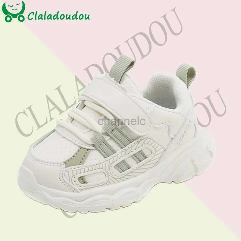 Primeiros caminhantes Claladoudou meninas para meninos 2024 sapatos esportivos elegantes malha macia primavera outono 0-3 anos bebê remendo para crianças caminhantes escola 240315