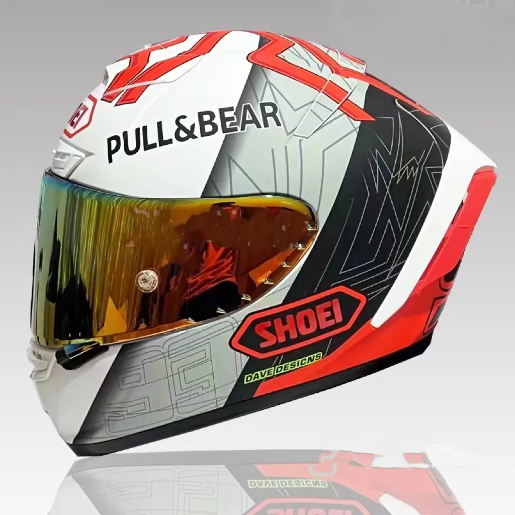 Full Face Shoei X14 X-Fourteen MM93 Marc Marquez Ant Redbu LL Motorcykelhjälm Anti-dimma Visor Man Riding Car Motocross Racing Motorcykelhjälm