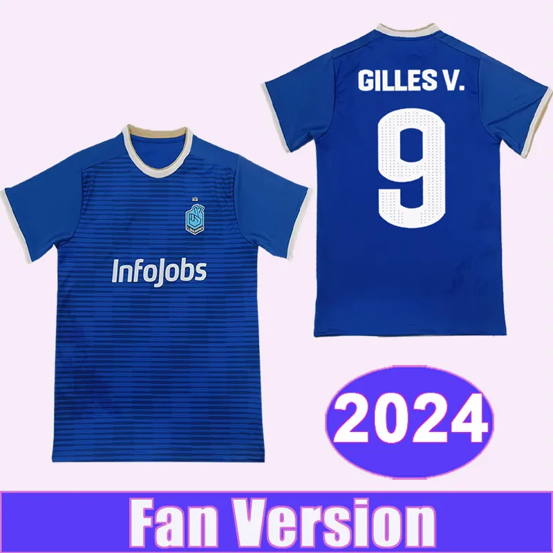 2024 El Barrio KINGS Maillots de football pour hommes GILLES V. Accueil Chemises de football bleues à manches courtes Uniforme Aldult