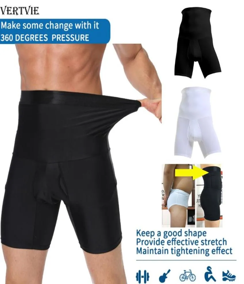 VERTVIE Heren Tummy Control Shorts Hoge taille Slanke ondergoed Body Shaper Naadloze buikgordel Boxershorts Buikcontrolebroek7841740