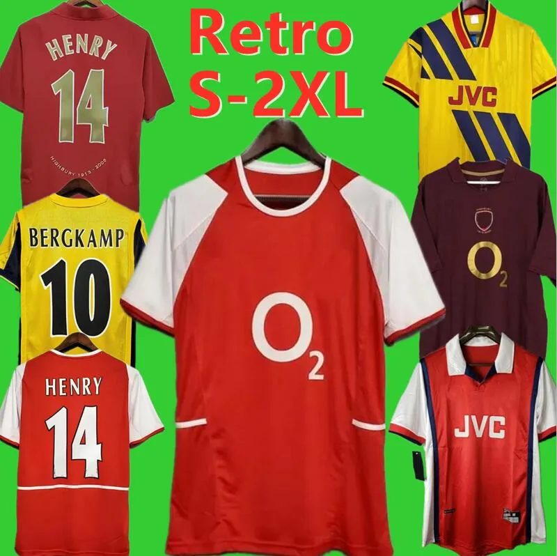 Retro VOETBALJERSEY HIGHBURY HOME VOETBALSHIRT PIRES HENRY REYES 02 03 05 06 98 99 BERGKAMP 94 95 ADAMS Persie 96 97 Galla 86 87 89 WRIGHT V.PERSIE