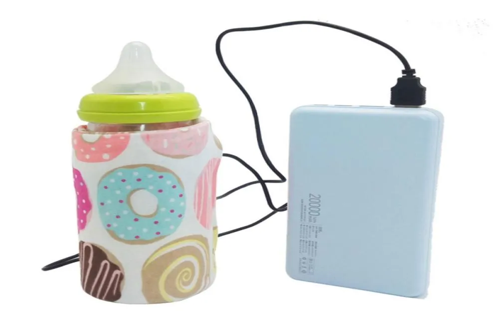 New USB Milk Water Warmer Travel Stroller Insulated Bag Baby Nursing Bottle Heater 6Colors Usb Baby Bottle Warmer9170178