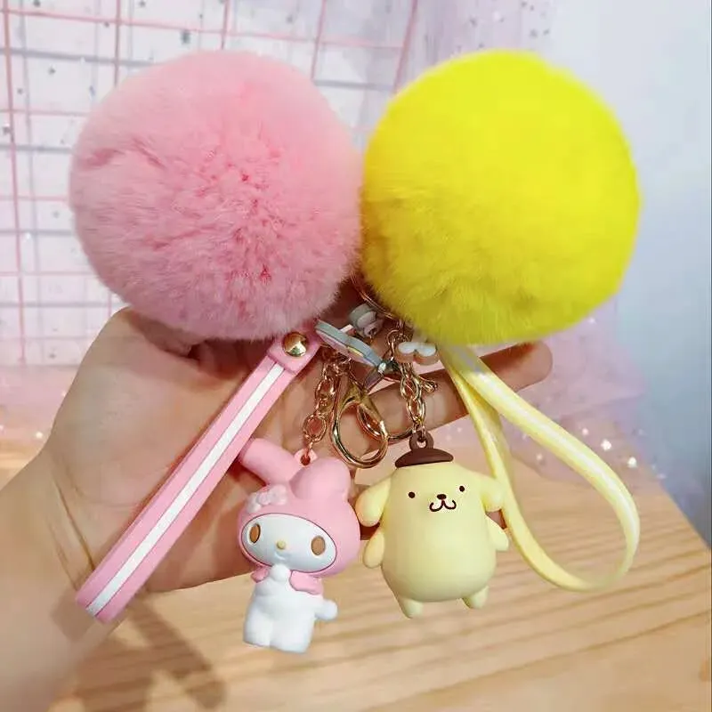 Cute Rabbit Keychain Anime Cartoon Penguin Toy Cute Pendant Doll Car Keyring Gifts for Girls and Children 2024