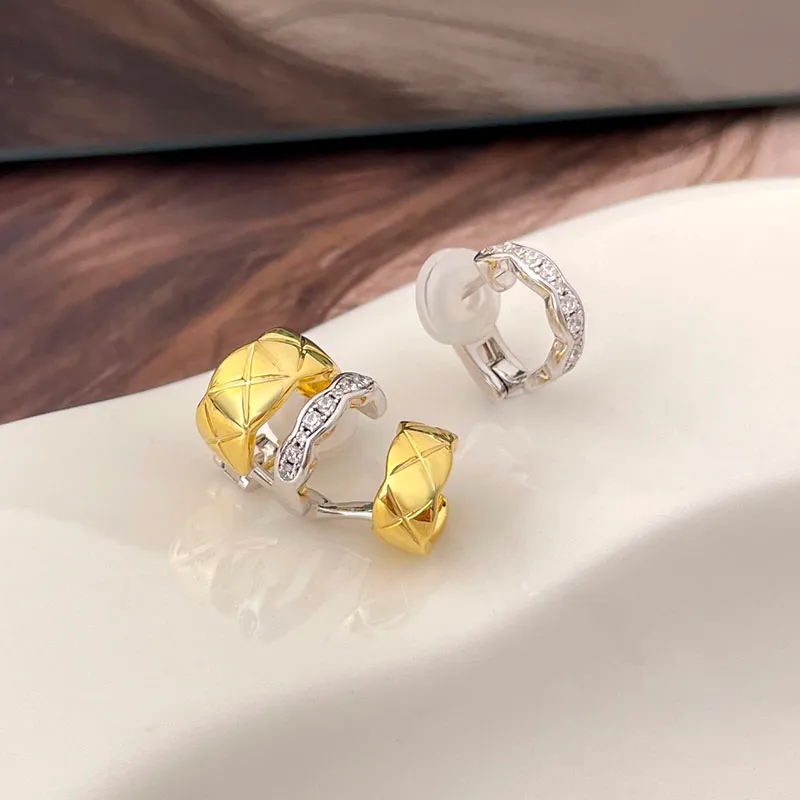 Hoge kwaliteit 925 sterling zilveren diamanten oorbellen voor meisjes mode-sieraden dupe merk AB set oorbellen