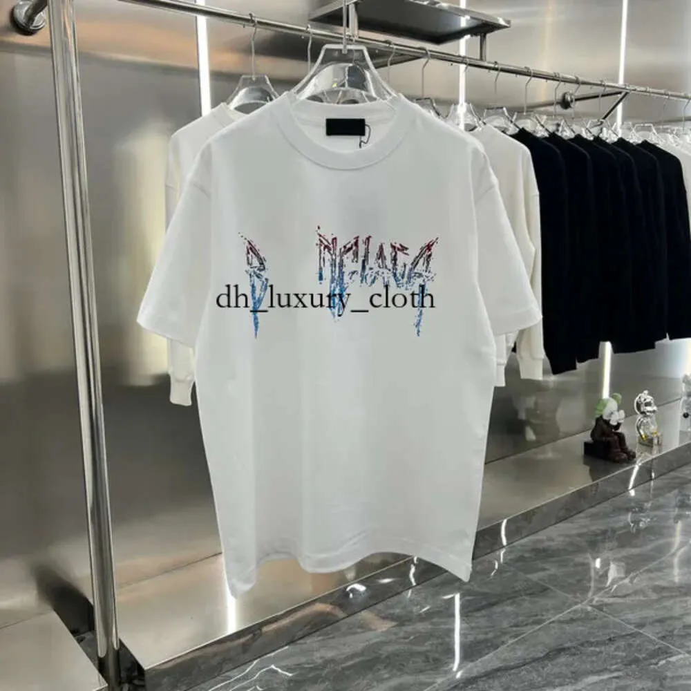 Balanciagas Tshirt Fashion Mens Womens Designers T Shirts Bal Long Sleeve Tops Letter Cotton Tshirts Balanciagas Clothing High Street Po 5050