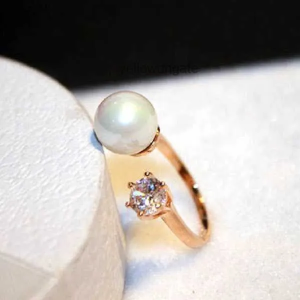 Сверкающие бриллианты и цирконий, красивые жемчужные кольца, модное роскошное дизайнерское открытое кольцо для женщин и девочек, регулируемое