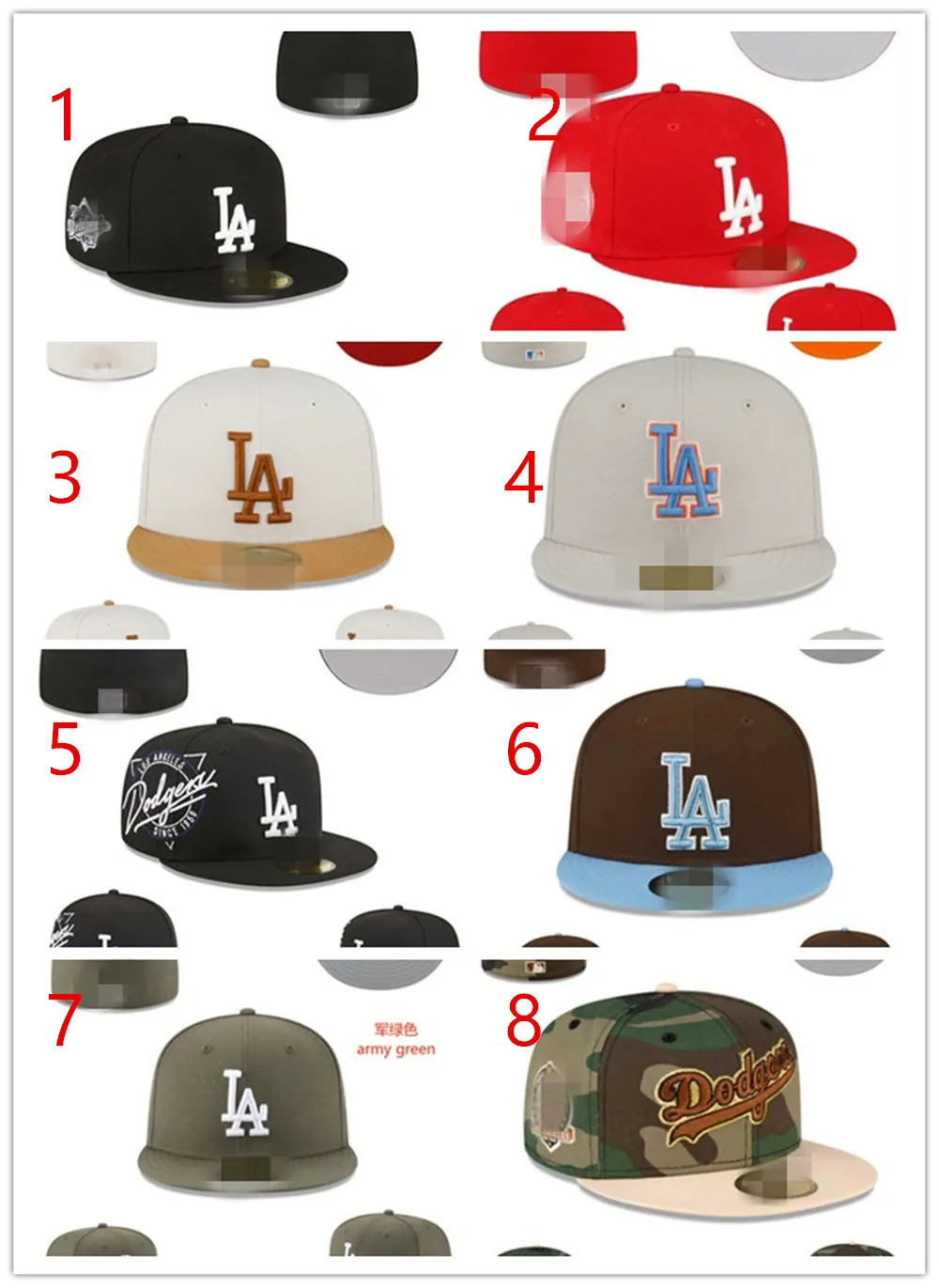 Mode 2024 Chapeaux ajustés Snapbacks Hat Baskball Caps All Team Logo LLAA homme femme Sports de plein air broderie coton plat fermé bonnets flex sun cap taille 7-8 H5-3.15