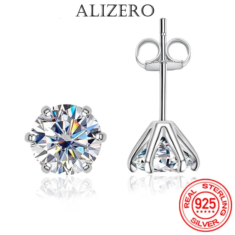 2 -karatowe kolczyki stadnina 80 mm d dla kobiet drobna biżuteria z GRA 100% 925 Sterling Sliver Diamond Ear Studs 240227