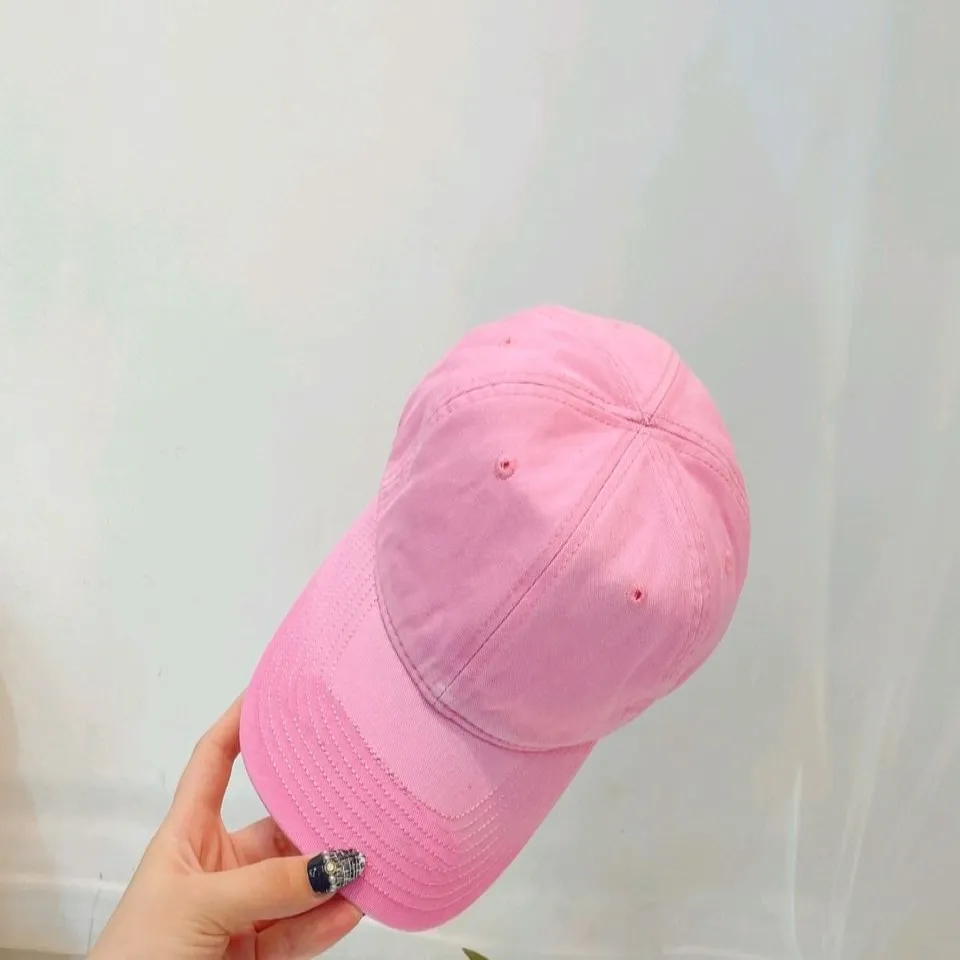 Klassisk justerbar baseball cap hatt bomullsrosa unisex en storlek passar all335h