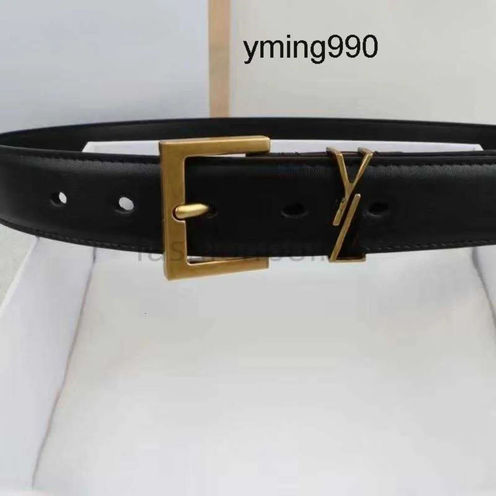 LAURENTS YSL Belts for women designers Luxurys belt solid color with diamonds trendy Business metal buckle belt High Quality fashion casual SAINT versatile wo