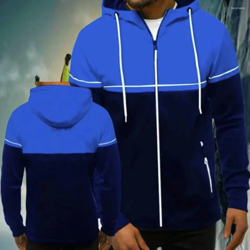 Hoodies masculinos quente zip completo cardigan casaco com nervuras hem jaqueta masculina moda casual moletom com capuz para viagens esportivas