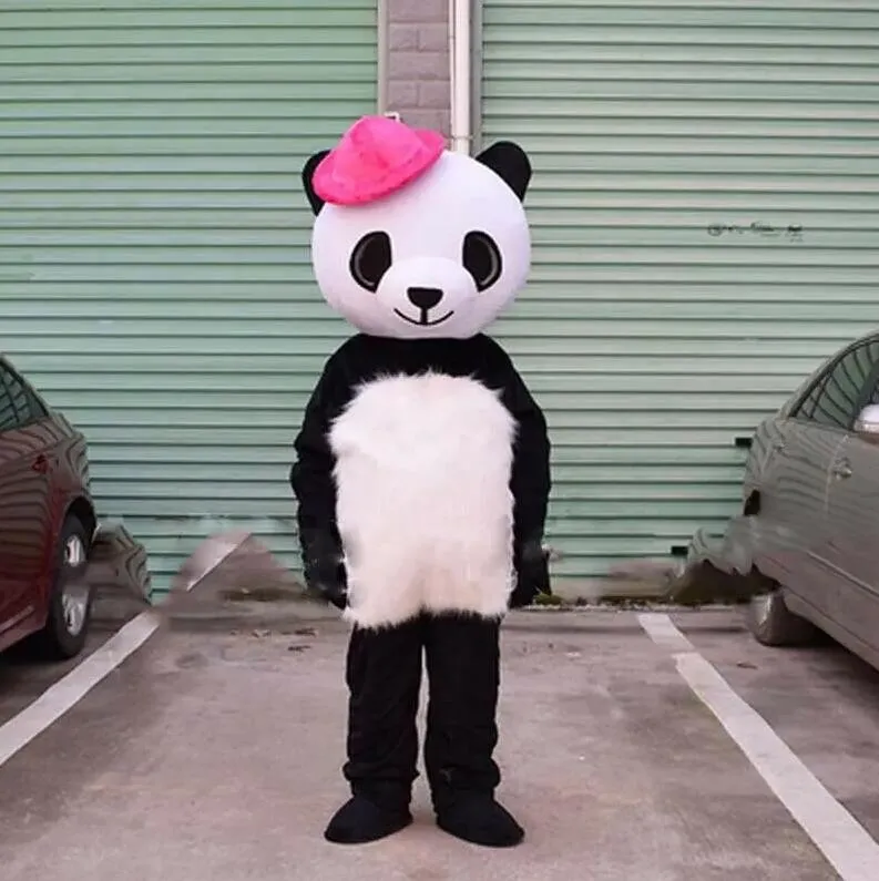 Halloween Panda Mascot Costume Fancy Sukienka Karnawałowa Kreskówka Fanta sukienka dla mężczyzn Kobiet Festival Dress