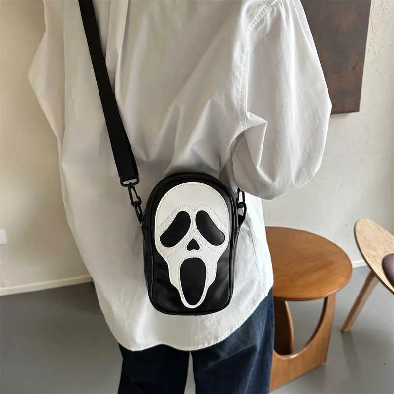 Cellphone Bags Skull Bag Personalized Funny Ghost Shoulder Halloween Women's Crossbody Phone Small Square