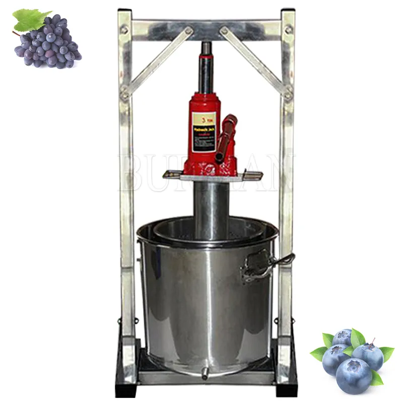 Rostfritt stål Hushållshandbok Hydraulisk frukt Squeezer Grape Blueberry Mulberry Presser Juicer