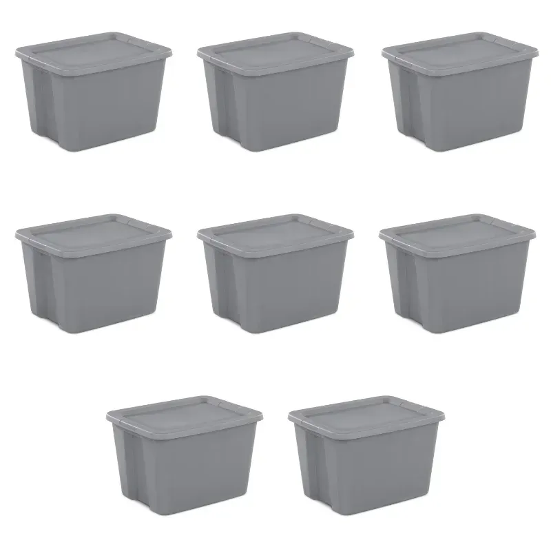 Bins steriliet 8 stks 18 gallon plastic opslagcontainers tote doos opslag bin set