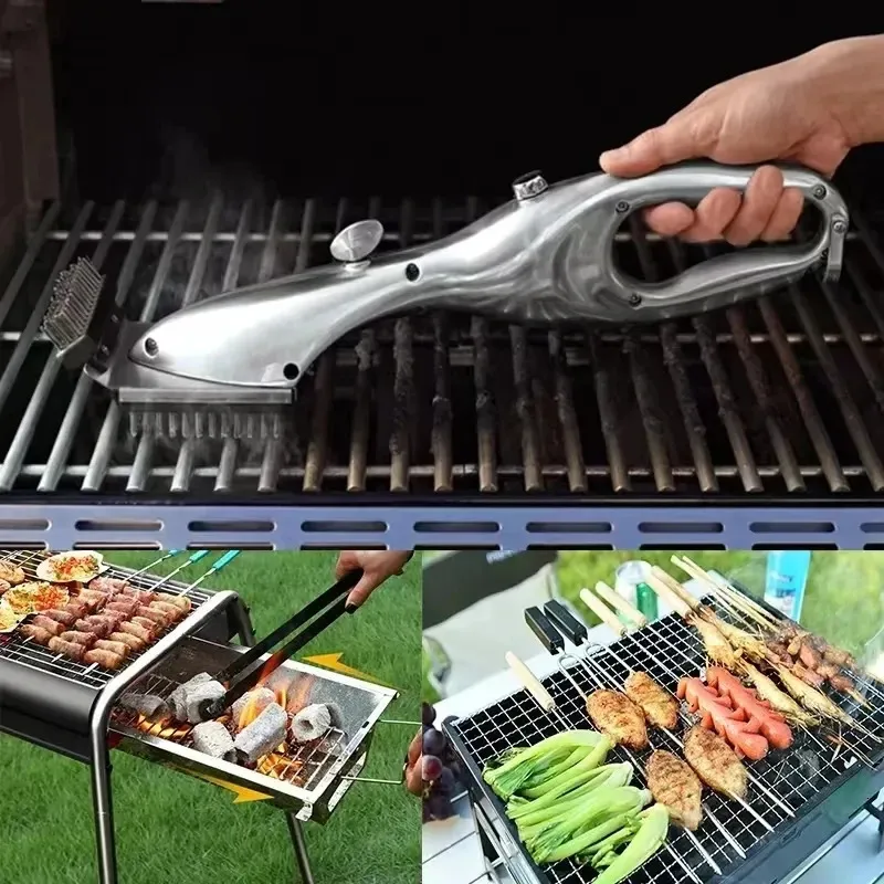 Barbecue Grill Outdoor Dampfreinigung Ölbürsten BBQ Reiniger Geeignet für Holzkohleschaber Gaszubehör Kochen Küchenwerkzeug 240308