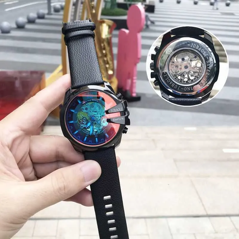 Nouvelle montre Instagram avec une valeur d'apparence élevée, technologie noire, cool et unique pour hommes, femmes, non conforme, étanche, ajourée, mécanique