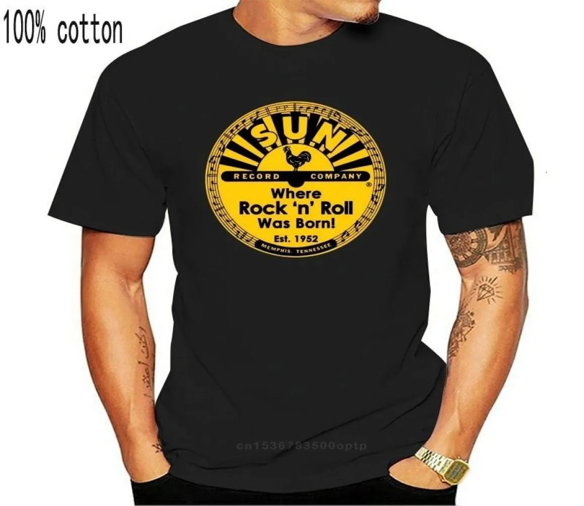 Camiseta para niños New Sun Record Logo Rock N Roll Music Camiseta negra Talla S M L Xl 2xl 3xl Camisas formales de manga corta para hombre Children039s 3112256