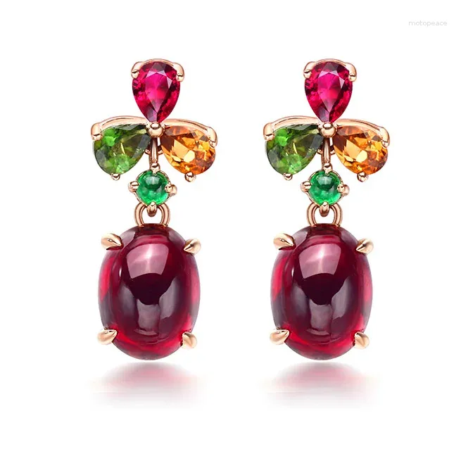 Stud Earrings Garnet Artificial Gemstone Fashion For Girls Ladies Valentine's Day Present