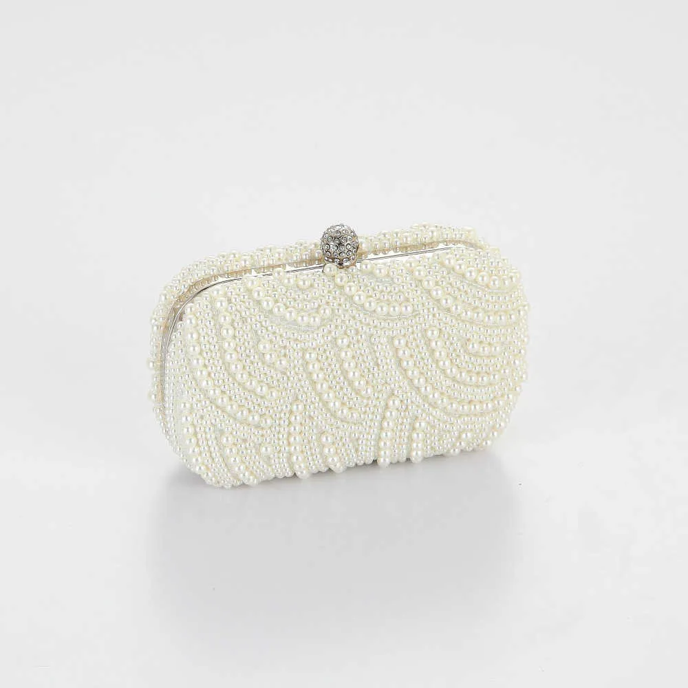 Umhängetaschen Designer-Handtaschen Diamant eingelegte doppelseitige Perlenbankett-Einkaufstasche Kleid Brauttasche Messenger 240311