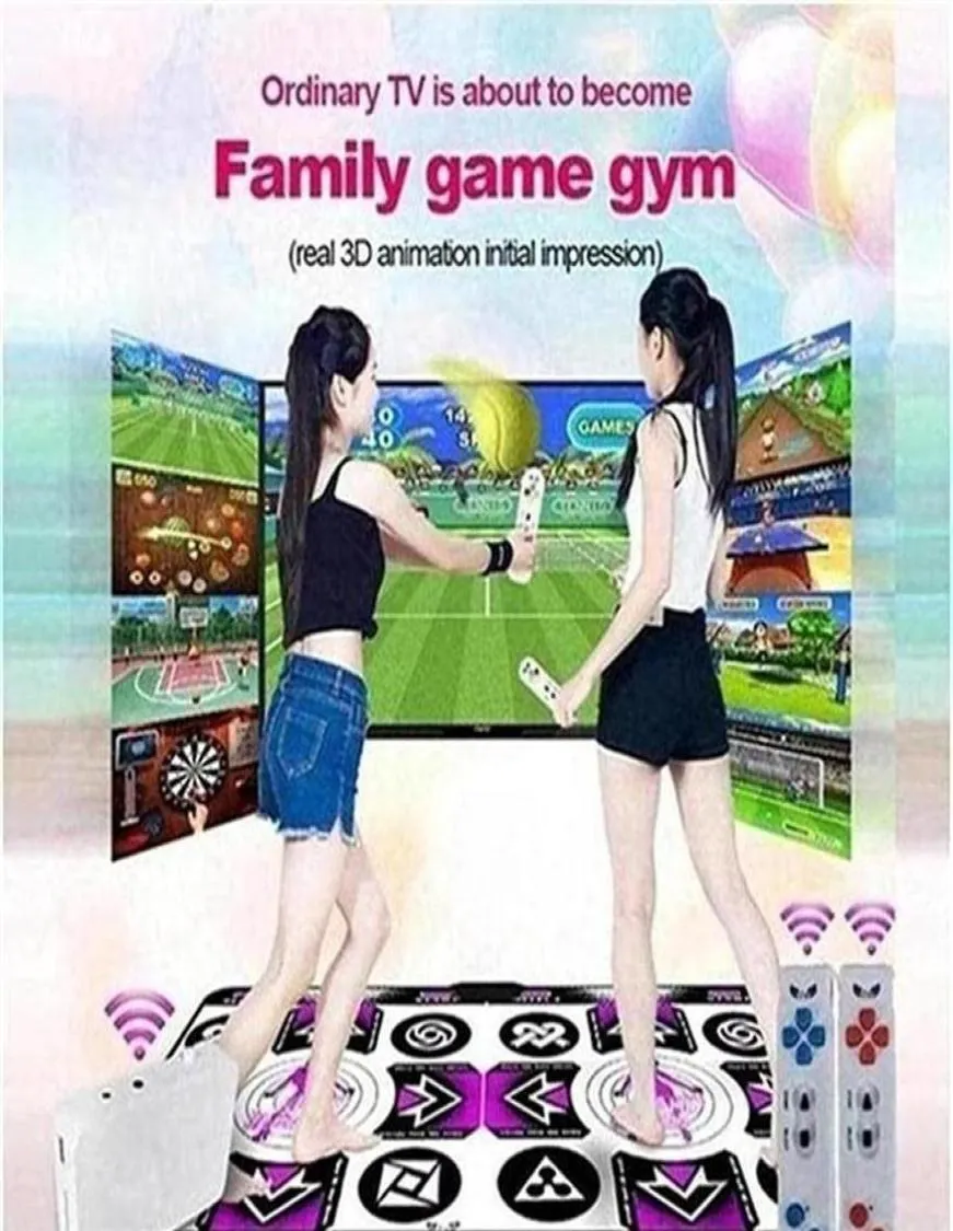 TV PC için Çift Kullanıcı Dans Paspasları Bilgisayar Sözleşmeyen Dans Dans Step Pads Game Game English Flash Işık Kılavuzu Çift Dans Mat LR4 20123806224