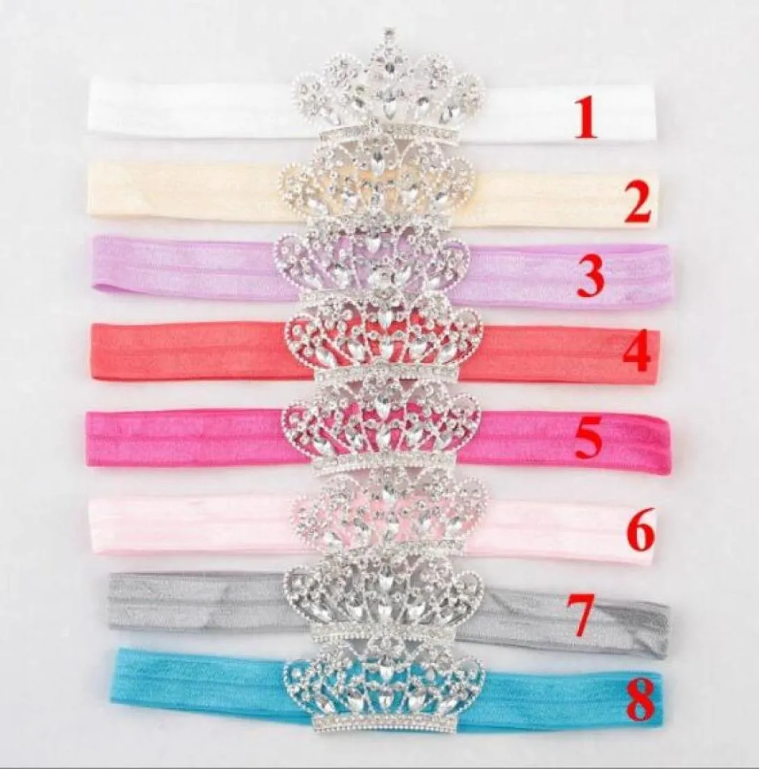 Joli bébé princesse couronne bandeau bébé fille cheveux accessoires diadème infantile élastique bandes de cheveux nouveau-né brillant tête enveloppement bandeau YH9601152