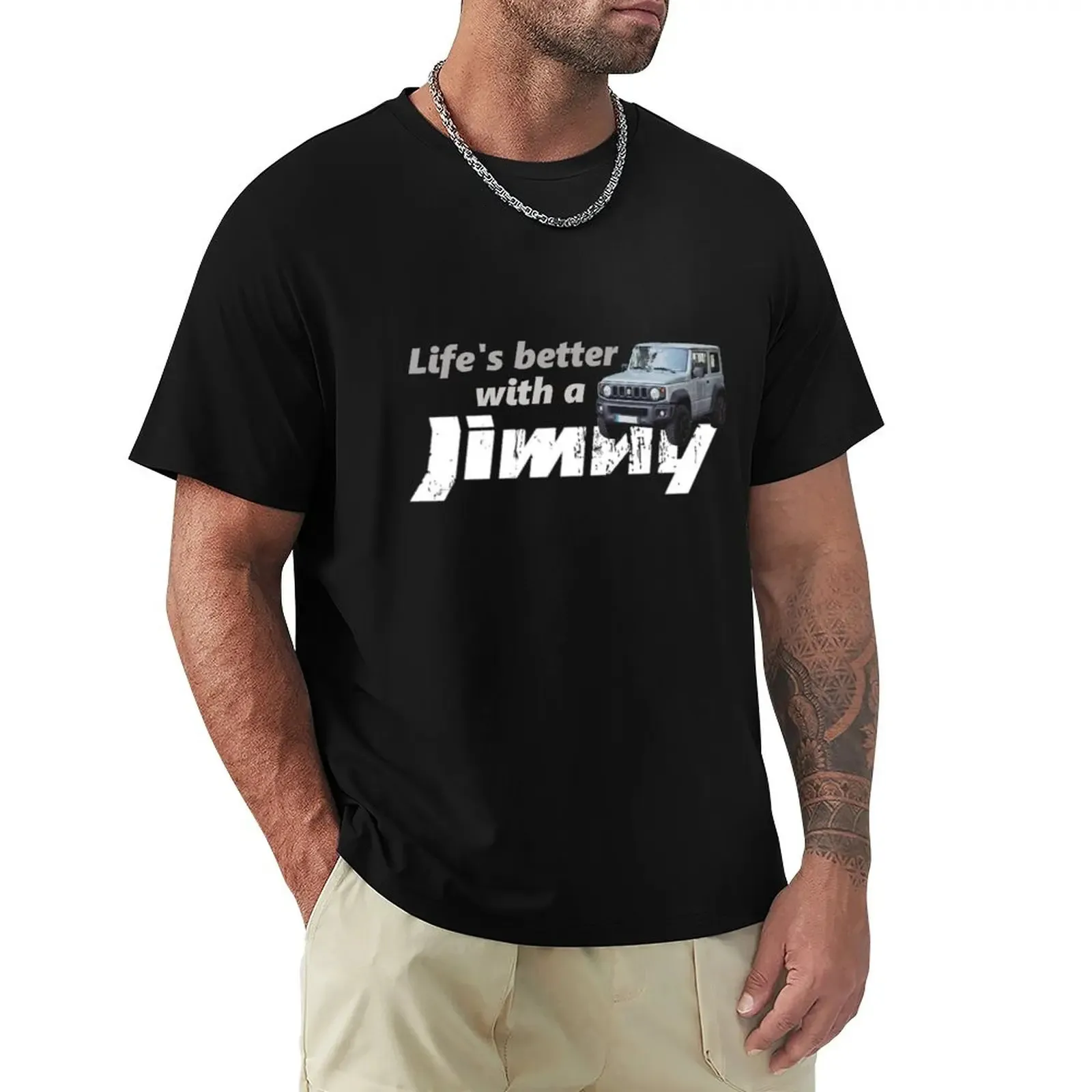 Life is better with a jimny T-Shirt summer clothes Blouse plain t-shirt heavyweight t shirts for men 240305