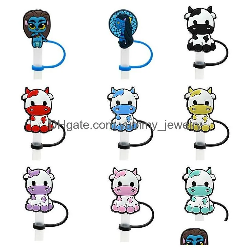 Drinking Sts 13 colori Milk Cow Sile St Toppers Accessori Er Charms riutilizzabili antispruzzo Tappo antipolvere decorativo 8 mm Party Drop Delive Otoms