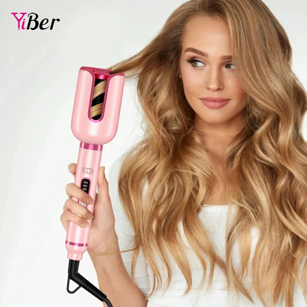 Auto Hair Curling Irons Electric Automatic Ceramic 1 Inch Hair Curler Rotating Curls Waves Anti-Tangle Curling Waver Large Slot 240309