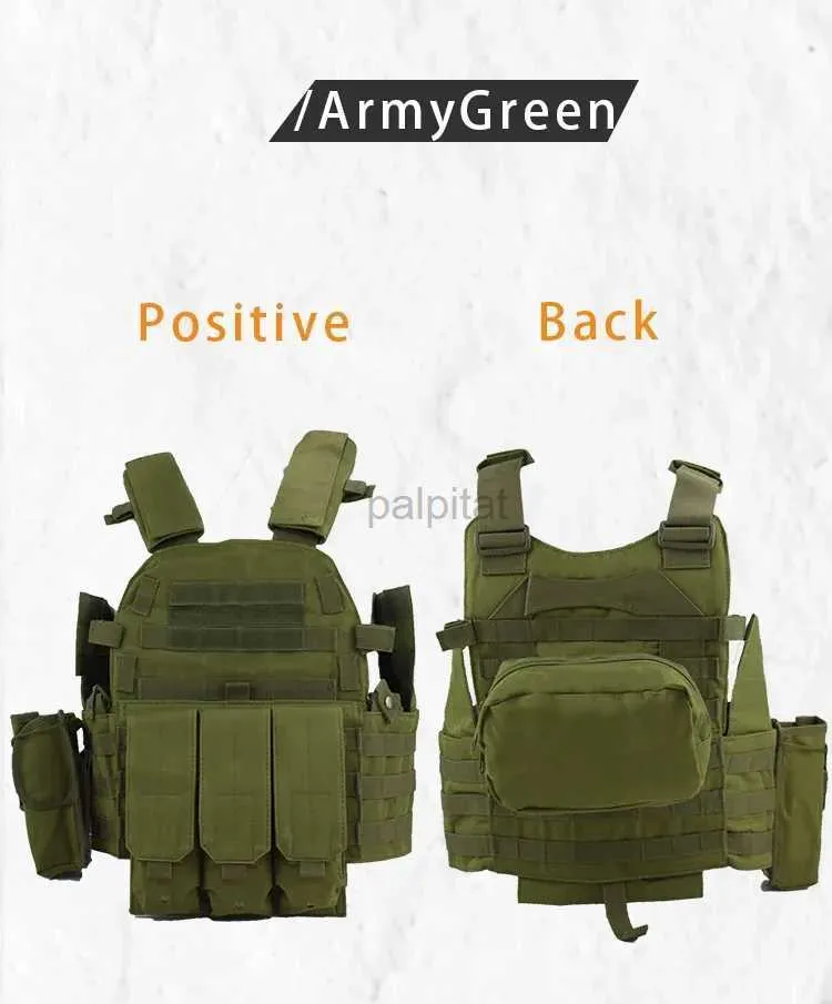 Tactische Vesten Tactisch Vest Kogelvrij Jachtvest op Plaat Airsoft Accessoires 6094 Militaire Vechten Oorlogsspellen VestNylon Zakje Molle 240315