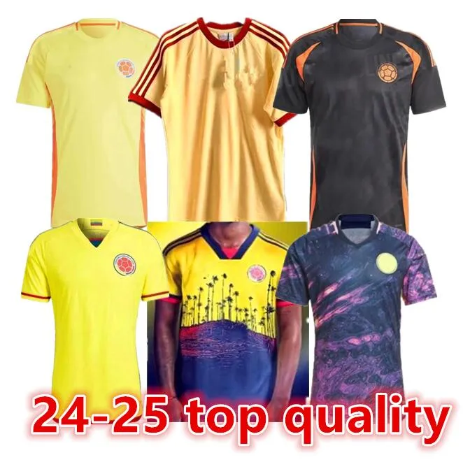 2024 2025 Jerseys de futebol da Colômbia 23 24 25 Falcao James Home Football camisa de futebol Cuadrado Kit de crianças homens Camiseta de Futbol Maillot S-2xl Uniform6688