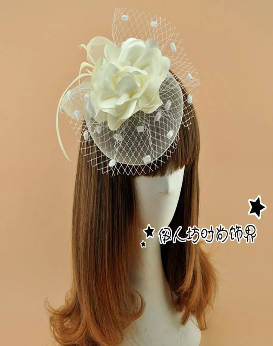 17 renk sevimli kız büyüleyici gelin şapkaları tüy çiçekler başlık düğün partisi saç aksesuarları kokteyl parti başlık faktörü5912366