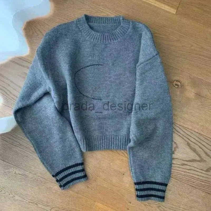 Projektantka mody damskie swetry swetry darnigan kurtka mody pullover high end jacquard sweter czysty bawełniany jesienny zima litera dzianiny płaszcze damskie