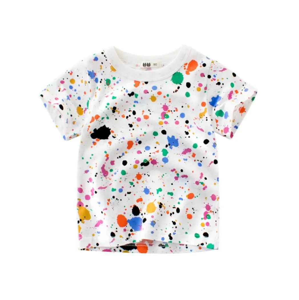 2 tot 8 jaar jongens zomer bedrukte T-shirts kinderen casual kleurrijk Tops baby kinderen boutique mode katoenen kleding detailhandel R1AZB80959568610587