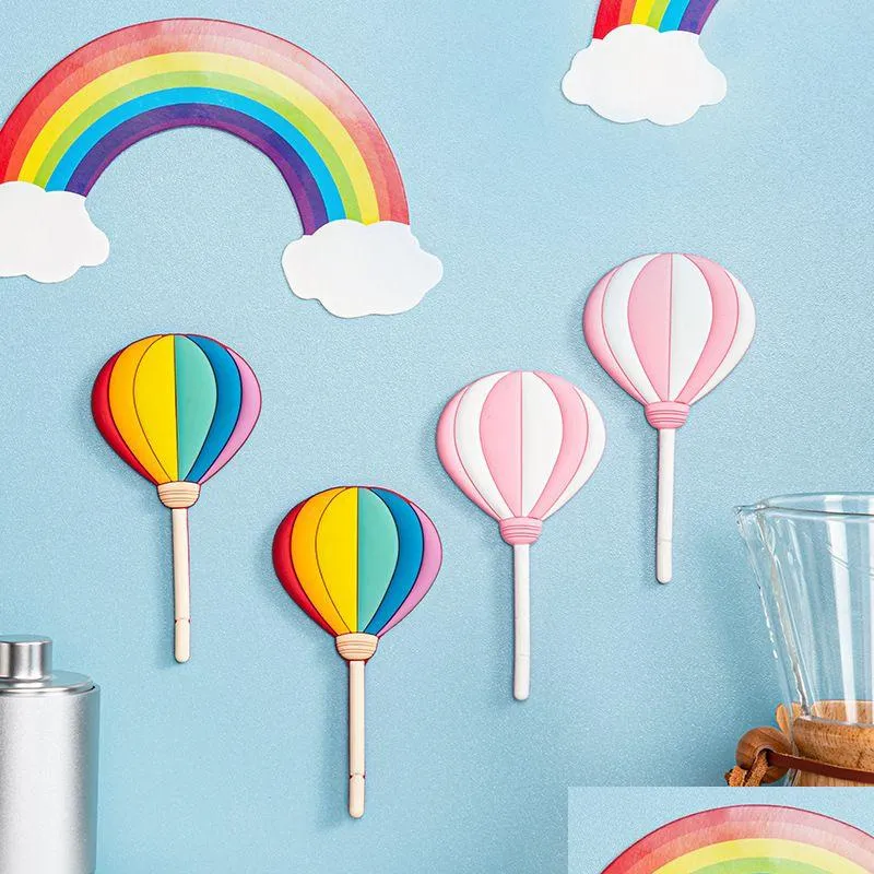 Haken Rails 100 stks/partij Hand Ins Regenboog Muur Decor Zak Stof Kledingrek Waterdichte Badkamer Handdoek Verschillende Kleuren Non-Markin Dhubj