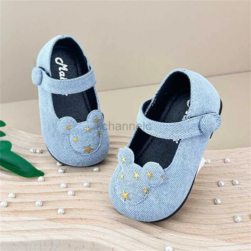 First Walkers Neue Frühjahr 2024 Kinder Jeans Schuhe Nettes Muster Mit Tieren Prinzessin Mädchen Weiche Sohle Baby Kleine Kinder Schuhe 240315