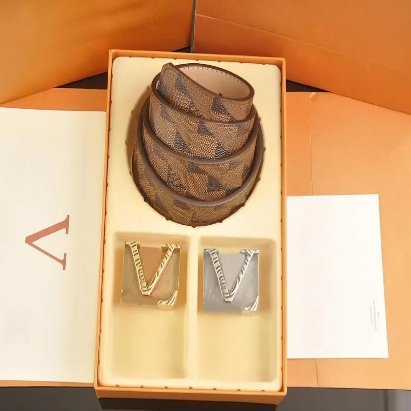 Pasek projektantów podwójna litera duża klamra moda oryginalne skórzane pasy dla kobiet mężczyzn klasyczny swobodny pas z dwoma klamrami prezentowymi pudełko 269m