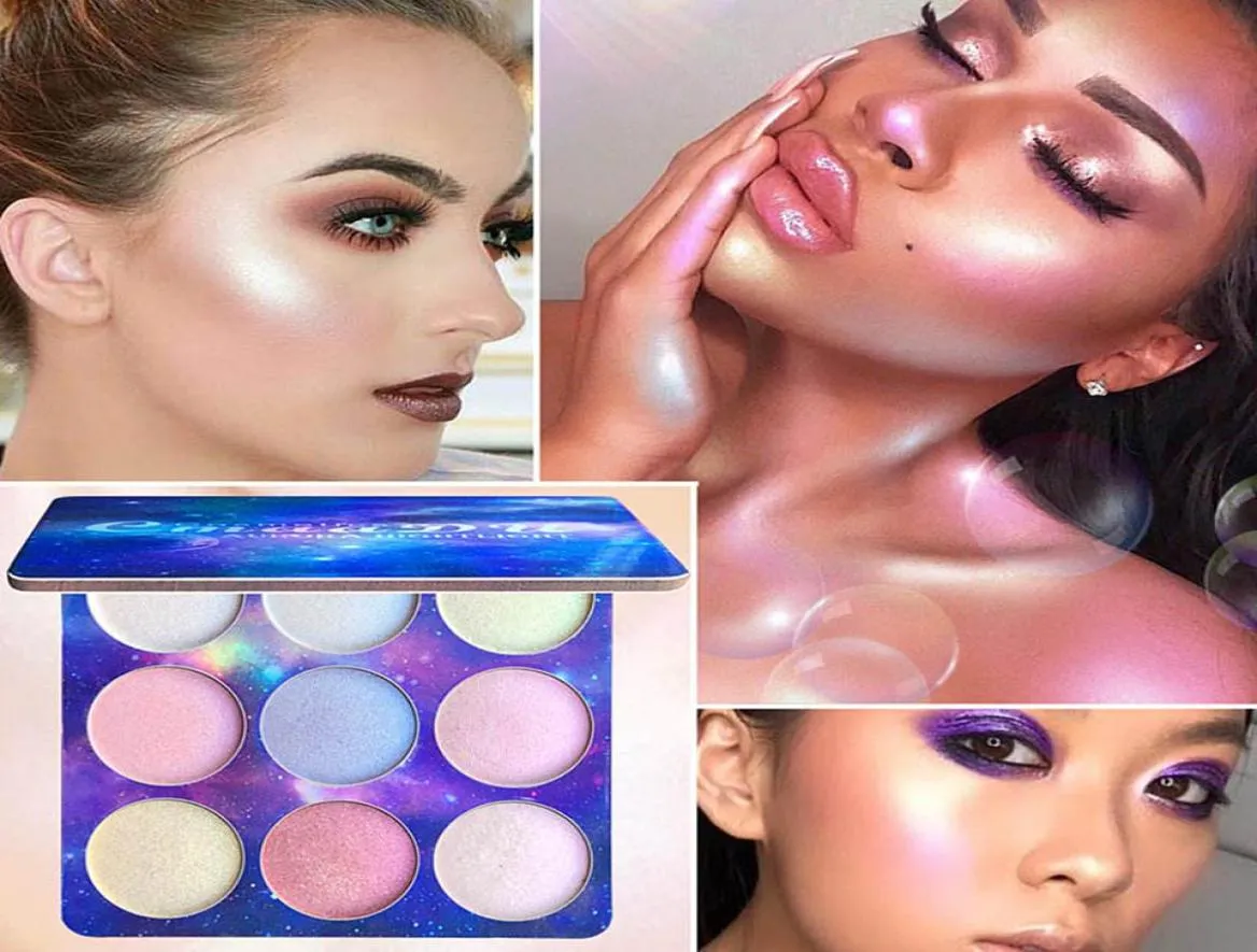 CMAADU 9 färger 1pc ansiktsmakeup naturlig glitterögonskugga palett skimmer highlighter ansikte konturreparation kosmetisk tslm21311903