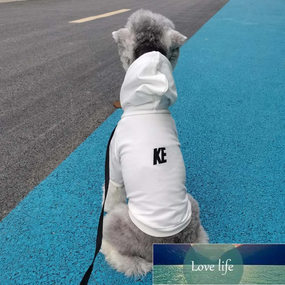 Pet Clothing Fashion Designer Brand Dogs Cotton Clothes Hooded Sweater Small Dog Bichon Jarre Aero Bull Pet Two Feet Apparel Spring and Autumn