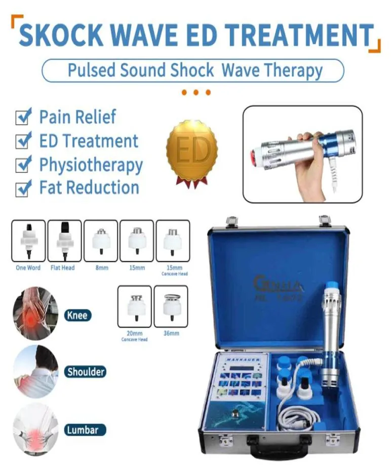 Draagbare draagbare slanke apparatuur Lage intensiteit gepulseerd geluid Shock Wave-therapiemachine voor Ed Treament Edswt Shockwave8055898