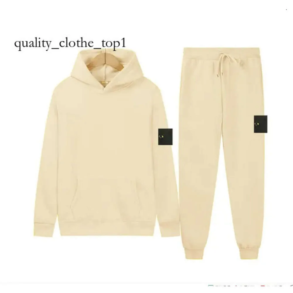 Stone Jacket Island New Coat Autumn Winter Men's Jacket Hoodie Pants Jacket Harajuku Sportswear Brand Casual Sportswear Women's Solid Hooded Sweater Set 2pcs 614