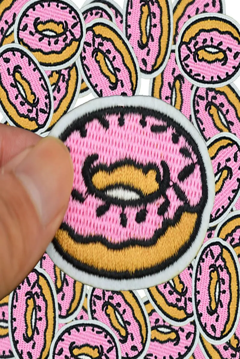 Diy Donuts patches for clothing iron embroidered patch applique iron on patches sewing accessories badge stickers on clothes bag2892477