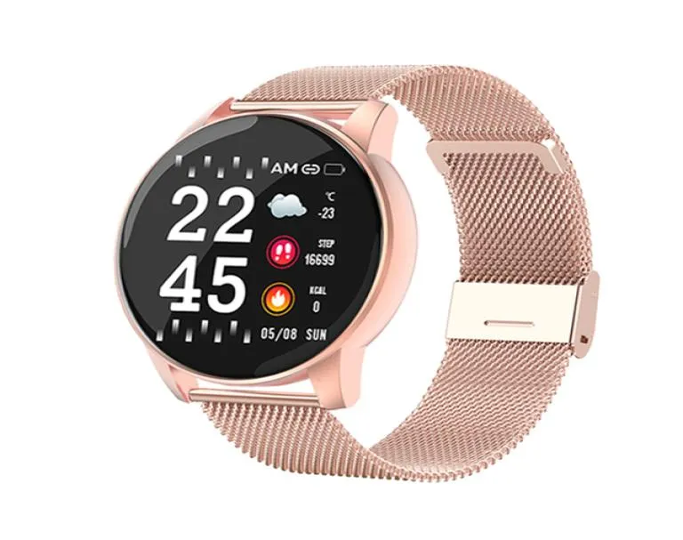 W8 montre intelligente ronde femmes bracelet étanche montres hommes Fitness Tracker tensiomètre pour Android IOS6176937